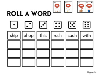 Preview of Roll a Word- Digraphs