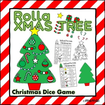Preview of Roll a Xmas Tree Christmas Dice Game