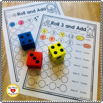 Roll and Add by Big Heart Young Minds | Teachers Pay Teachers