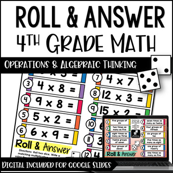 Preview of 4th Grade OA Math Activities - Roll & Answer with Google Slides Math™ Versions