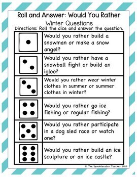 Roll and Answer: Would You Rather - Whole Year Opinion Writing | TpT