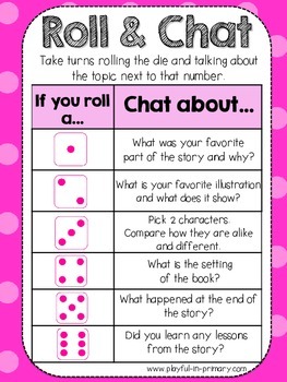 freebie roll and chat reading comprehension dice game by playful in