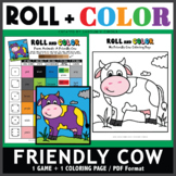 Roll and Color Game - A Friendly Cow