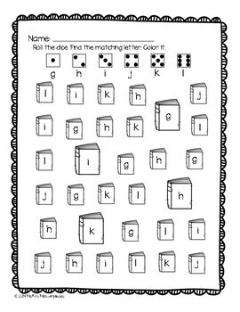 Roll and Color Dice Game - Math and Language Arts Worksheets | TpT