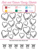 Roll and Colour Candy Hearts Handout - Colour (Valentine's
