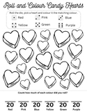 Roll and Colour Candy Hearts Handout (Valentine's Day Math