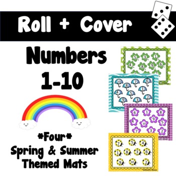 Preview of Roll and Cover 1-10 Spring & Summer Themed | NO PREP | K1 Math Game