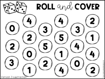 Roll and Cover {An Addition and Subtraction Fact Fluency Game} | TpT