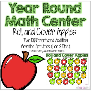 Preview of Numbers Roll and Cover Differentiated Kindergarten Math Center