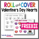 Roll and Cover Math Game: Valentine's Day Hearts