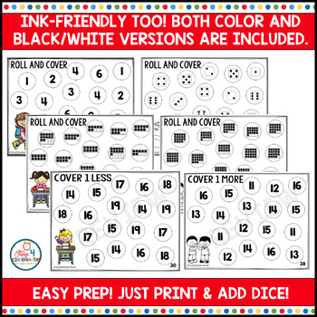 Roll and Color Dice Math Games - The Kindergarten Connection