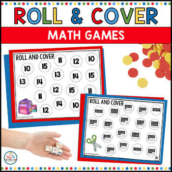 Preview of Roll and Cover Math Fluency Dice Games for Kindergarten