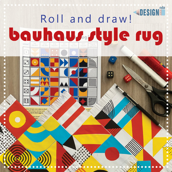 Preview of Roll and Draw - Bauhaus Style Rug: Geometric Paper Collage Art Activity