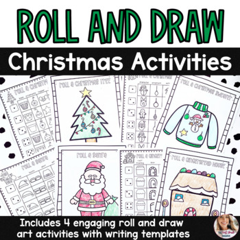 Preview of Roll and Draw Christmas Art and Writing Activities