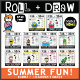 Roll and Draw Game Summer Drawing Activities Bundle | Grou