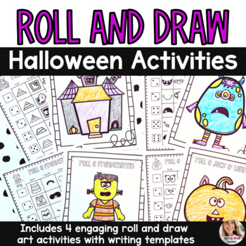 Preview of Roll and Draw Halloween Art and Writing Activities