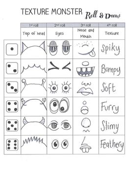 Preview of Roll and Draw Texture Activity Sheet