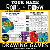 Roll and Draw Your Name or Word Drawing Game | NO PREP Alp