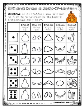 Roll and Draw a Jack-O'-Lantern by Creative BUZZ | TpT