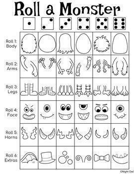 Roll & Draw Monsters Drawing Game