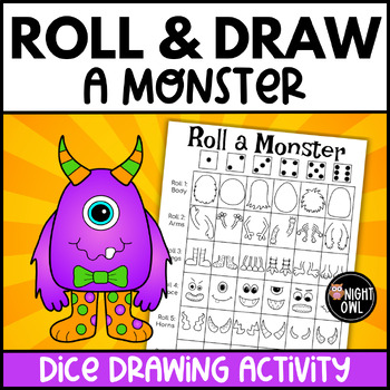 Preview of Roll and Draw a Monster - Monster Dice Drawing Activity