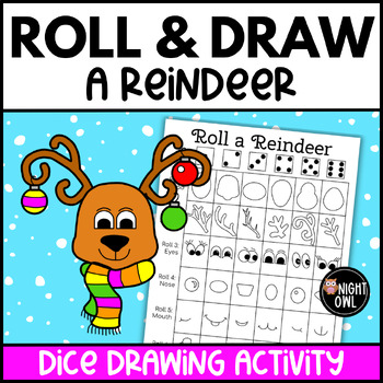 Preview of Roll and Draw a Reindeer Christmas Dice Drawing Activity