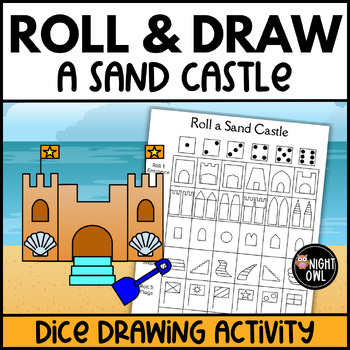 Preview of Roll and Draw a Sand Castle - Beach Dice Drawing Activity