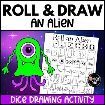 Preview of Roll and Draw an Alien - Dice Drawing Activity