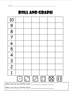 Dice Roll and Record Graphing  Graphing first grade, Kids math