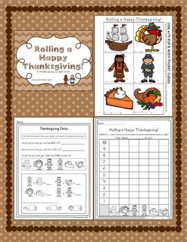 Preview of Roll and Graph a Happy Thanksgiving