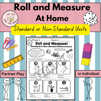 Preview of Roll and Measure Math Game: At Home!