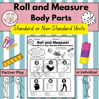 Preview of Roll and Measure Math Game: Body Parts!