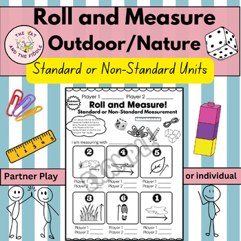 Preview of Roll and Measure Math Game: Outdoor/Nature!