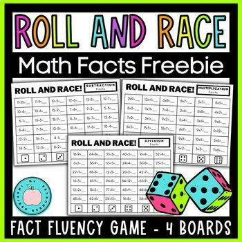 Preview of Roll and Race Math Dice Game - Addition, Subtraction, Multiplication, Division