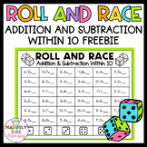Roll and Race Math Dice Games - Addition and Subtraction W