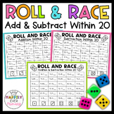 Roll and Race Math Dice Games - Addition & Subtraction Wit