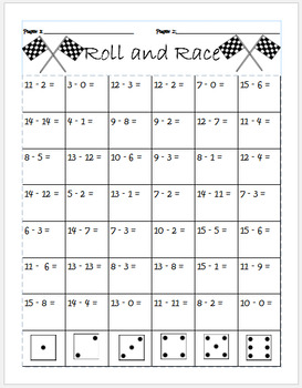 Preview of Roll and Race Subtraction