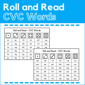 Roll and Read CVC Words - Reading Activities - Fluency Practice | TPT