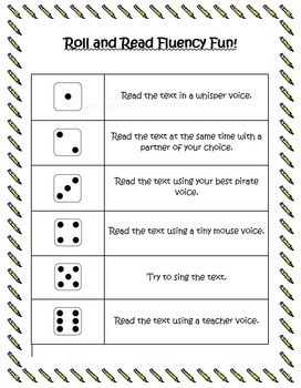 Preview of Roll and Read Fluency Fun Dice Game