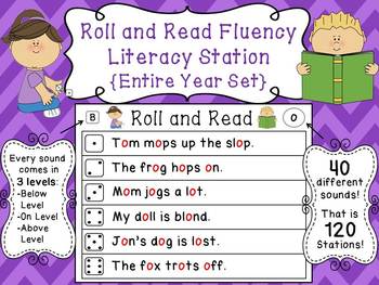 Preview of Reading Fluency First Grade Phonics Centers Sentence Fluency Activities