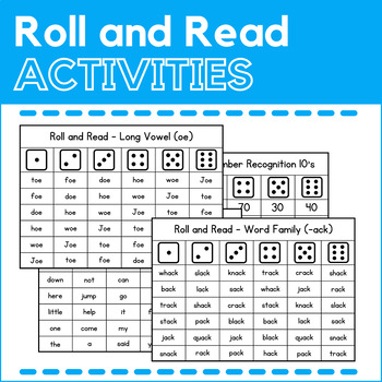 Preview of Roll and Read Game Cards BUNDLE - Reading Activities - Fluency Practice