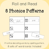 Roll and Read Phonics Game for 8 Different Phonics Patterns