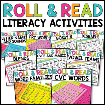 Preview of Roll and Read Phonics & Sight Words Games for Literacy Centers