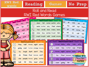 Preview of Roll and Read - Read Write Inc - RWI Red word colourful board games for phonics