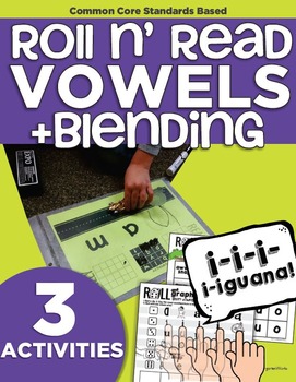 Preview of Roll and Read Short Vowels | CVC Blending | Kindergarten Reading Activities