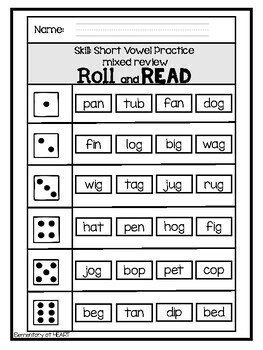 Roll and Read- Short Vowels, Long Vowels, Word Families, and MORE!