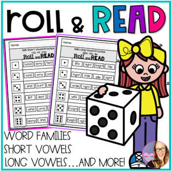 Preview of Roll and Read- Short Vowels, Long Vowels, Word Families, and MORE!