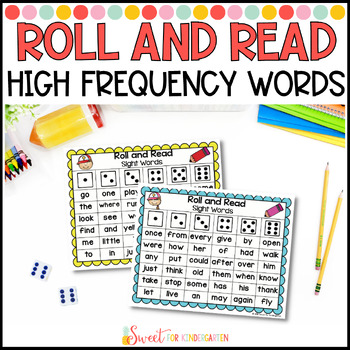 Preview of High Frequency Words Roll and Read Activity | Sight Words Game
