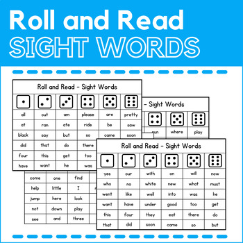 Preview of Roll and Read Sight Words - Game Cards - Reading Activities