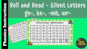 Preview of Roll and Read - Silent Letters kn, gn, wr, mb (Race to the Top) | Phonics Game